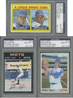 Hall of Famers Signed Collection (6 Different) Including Ryan and Carew - All PSA/DNA Authenticated